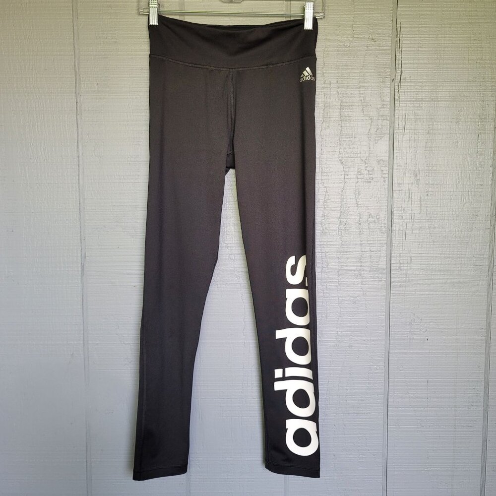 Adidas Climalite Logo Adidas Pull-On Workout Full-Length Tight Leggings. Size S